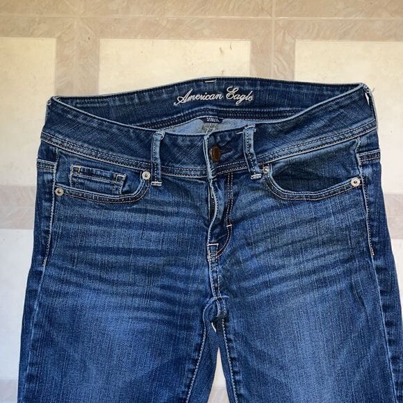 WOMEN’S AMERICAN EAGLE ORIGINAL BOOT STRETCH JEANS SIZE 4 SHORT - Picture 5 of 8
